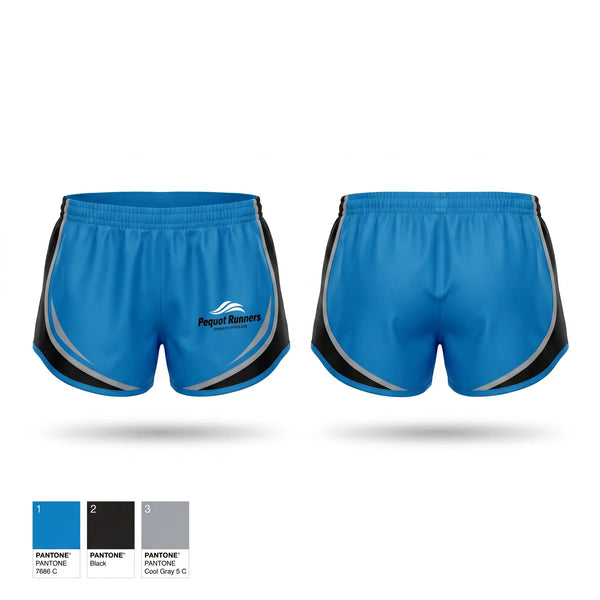 Womens Shorts, Pequot Running Club, Spirit Store, Teamtime, Team time, sublimation, custom sports apparel, team uniforms, spirit wear, spiritwear, sports uniforms, custom shirts, team store, custom team store, fundraiser sports, apparel fundraiser