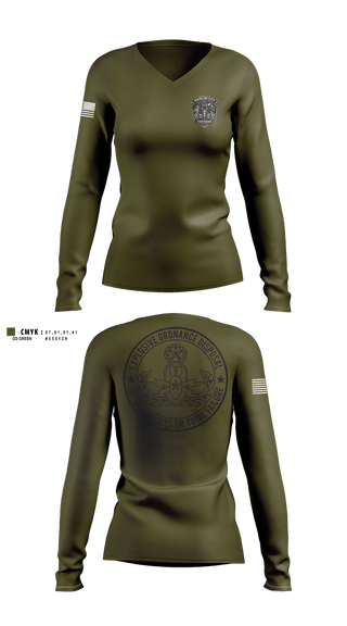 Womens Long Sleeve Vneck Shirt, Johnson City EOD, Police, Teamtime, Team time, sublimation, custom sports apparel, team uniforms, spirit wear, spiritwear, sports uniforms, custom shirts, team store, custom team store, fundraiser sports, apparel fundraiser