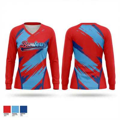 NWFL BOMBERS 41203346 Women's Long Sleeve V-neck Shirt - 1