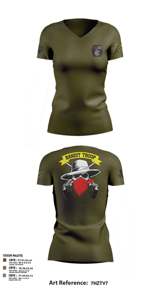 Womens Short Sleeve Vneck Shirt, 6-9 bandit troop, , Teamtime, Team time, sublimation, custom sports apparel, team uniforms, spirit wear, spiritwear, sports uniforms, custom shirts, team store, custom team store, fundraiser sports, apparel fundraiser