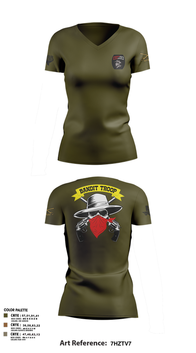 6-9 bandit troop 89460450 Women's Short Sleeve V-neck Shirt - 1