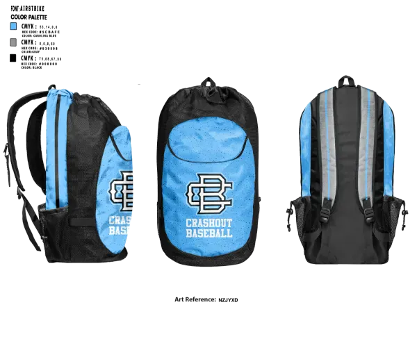 Gear Bag, Crashout Baseball, Baseball, Teamtime, Team time, sublimation, custom sports apparel, team uniforms, spirit wear, spiritwear, sports uniforms, custom shirts, team store, custom team store, fundraiser sports, apparel fundraiser