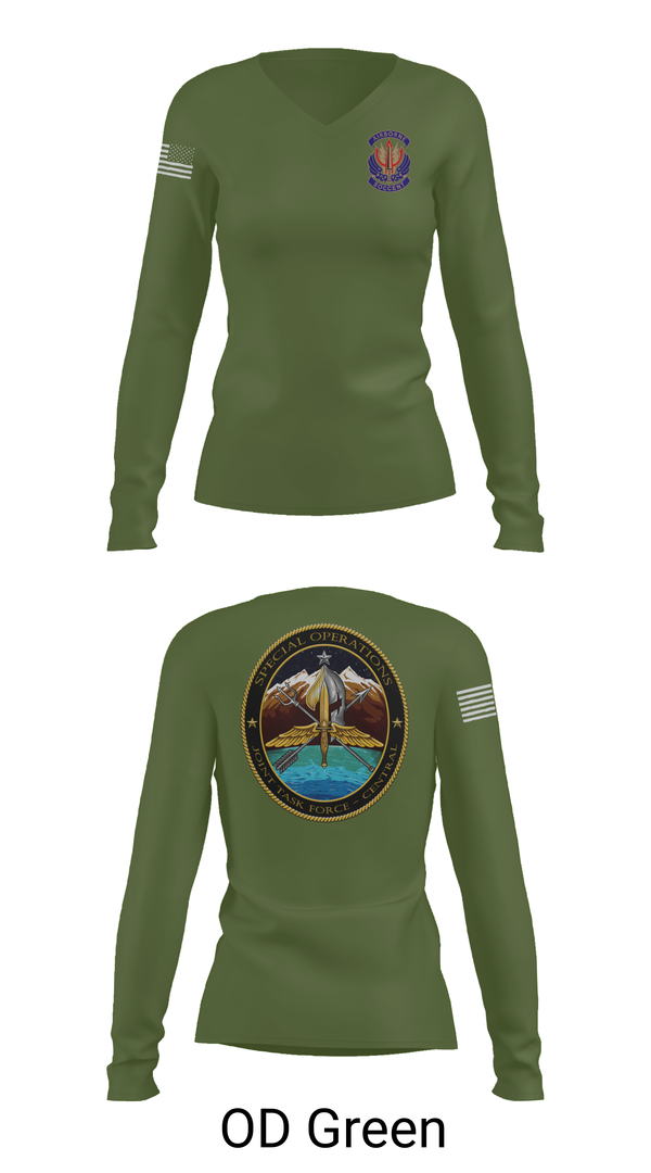 Womens Long Sleeve Vneck Shirt, IWTF-C, Air Force, Teamtime, Team time, sublimation, custom sports apparel, team uniforms, spirit wear, spiritwear, sports uniforms, custom shirts, team store, custom team store, fundraiser sports, apparel fundraiser