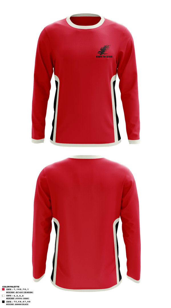 Long Sleeve Performance Shirt, Hawk’em Down, Men's Basketball, Teamtime, Team time, sublimation, custom sports apparel, team uniforms, spirit wear, spiritwear, sports uniforms, custom shirts, team store, custom team store, fundraiser sports, apparel fundraiser
