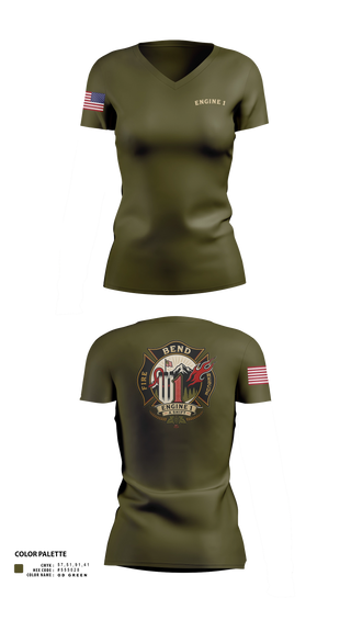 Womens Short Sleeve Vneck Shirt, Engine 1, Fire Department, Teamtime, Team time, sublimation, custom sports apparel, team uniforms, spirit wear, spiritwear, sports uniforms, custom shirts, team store, custom team store, fundraiser sports, apparel fundraiser