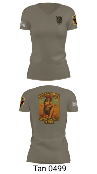 Womens Short Sleeve Vneck Shirt, SCC 10th Field Hospital, , Teamtime, Team time, sublimation, custom sports apparel, team uniforms, spirit wear, spiritwear, sports uniforms, custom shirts, team store, custom team store, fundraiser sports, apparel fundraiser