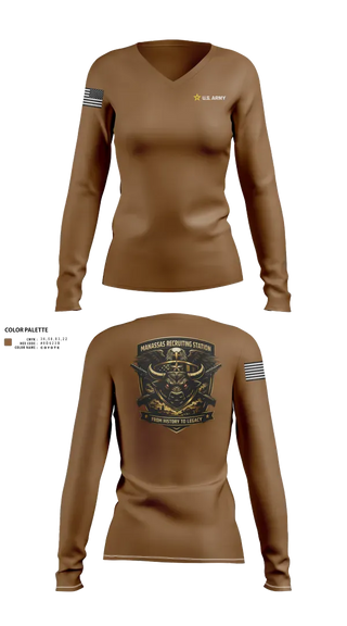 Womens Long Sleeve Vneck Shirt, Recruiter, Army, Teamtime, Team time, sublimation, custom sports apparel, team uniforms, spirit wear, spiritwear, sports uniforms, custom shirts, team store, custom team store, fundraiser sports, apparel fundraiser
