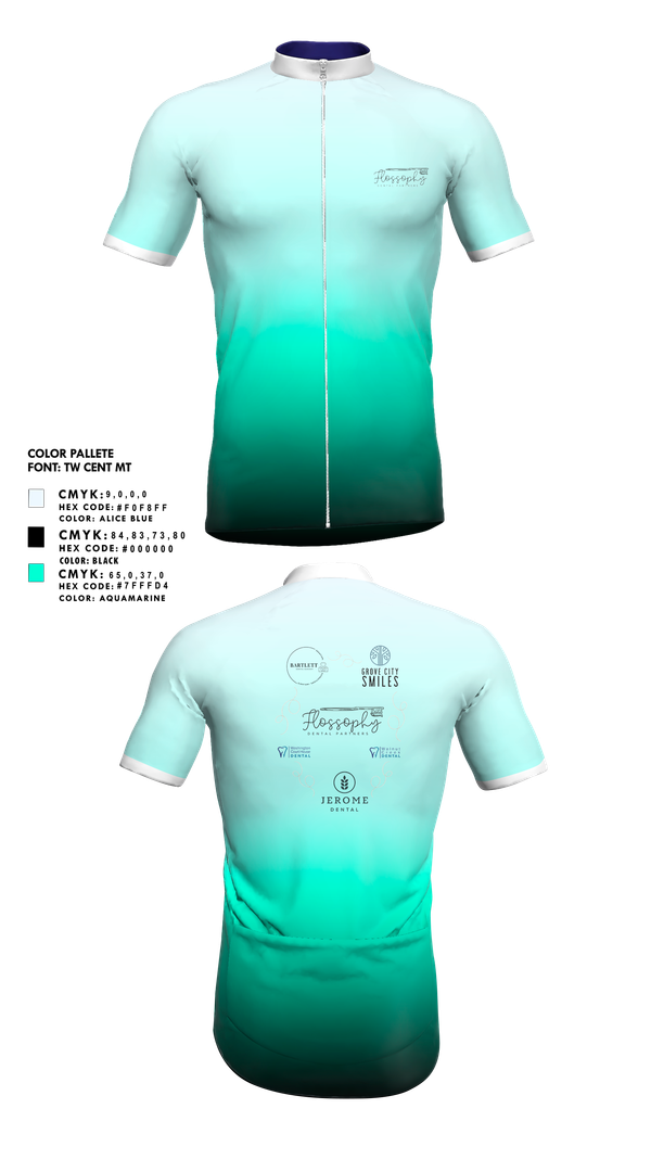 Cycling Jersey, Flossophy Dental Partners Pelotonia, Cycling, Teamtime, Team time, sublimation, custom sports apparel, team uniforms, spirit wear, spiritwear, sports uniforms, custom shirts, team store, custom team store, fundraiser sports, apparel fundraiser