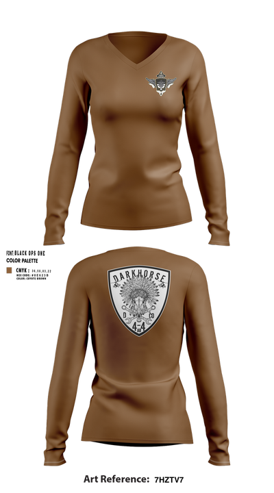 D/4-4 32543921 Women's Long Sleeve V-neck Shirt - 30