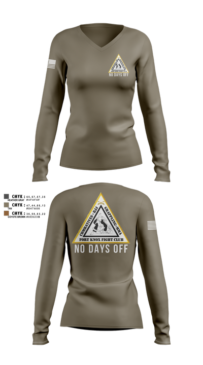 Fort Knox Fight Club Women's Long Sleeve V-neck Shirt - 106