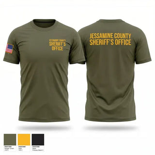 Old School Cotton Feel Shirt, Jessamine County Sheriff’s Office, Police, Teamtime, Team time, sublimation, custom sports apparel, team uniforms, spirit wear, spiritwear, sports uniforms, custom shirts, team store, custom team store, fundraiser sports, apparel fundraiser