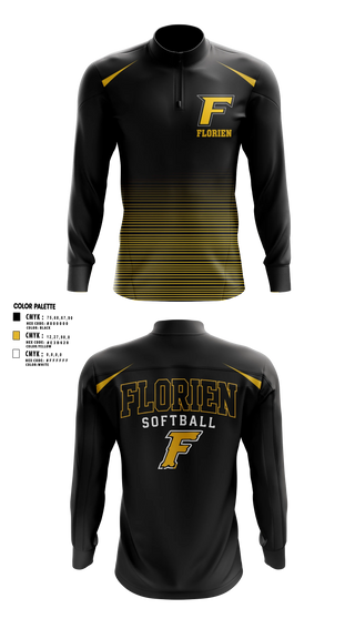 Quarter Zip Jacket, Florien Blackcats, Softball, Teamtime, Team time, sublimation, custom sports apparel, team uniforms, spirit wear, spiritwear, sports uniforms, custom shirts, team store, custom team store, fundraiser sports, apparel fundraiser