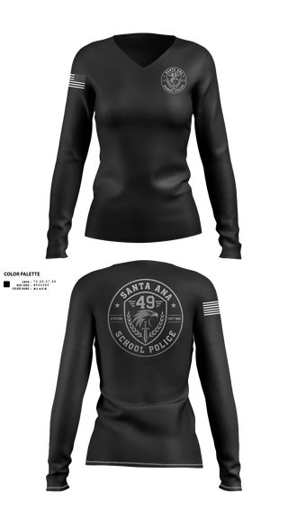 Womens Long Sleeve Vneck Shirt, SASPD, Police, Teamtime, Team time, sublimation, custom sports apparel, team uniforms, spirit wear, spiritwear, sports uniforms, custom shirts, team store, custom team store, fundraiser sports, apparel fundraiser