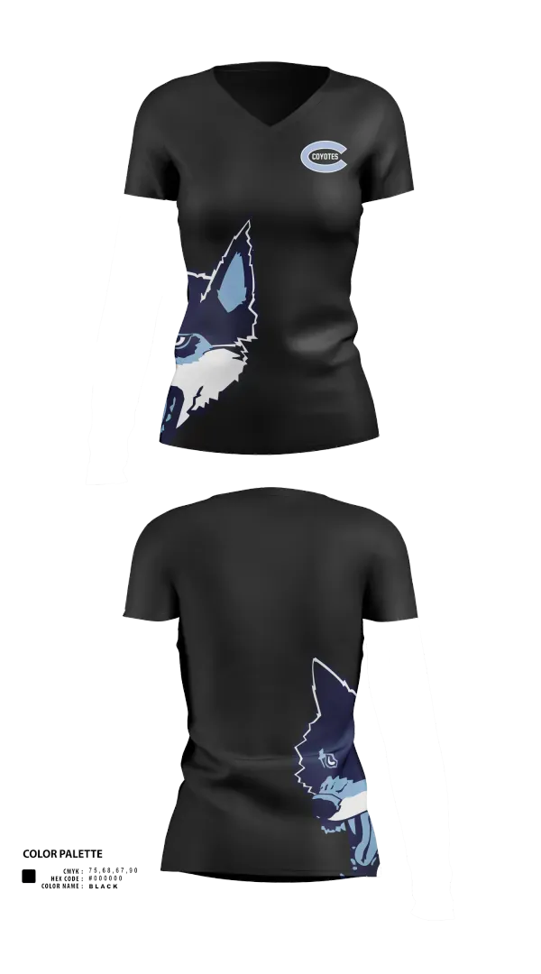 Womens Short Sleeve Vneck Shirt, Clarksburg High School, , Teamtime, Team time, sublimation, custom sports apparel, team uniforms, spirit wear, spiritwear, sports uniforms, custom shirts, team store, custom team store, fundraiser sports, apparel fundraiser