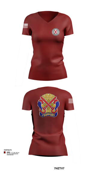Womens Short Sleeve Vneck Shirt, 122nd Special Troop Command, , Teamtime, Team time, sublimation, custom sports apparel, team uniforms, spirit wear, spiritwear, sports uniforms, custom shirts, team store, custom team store, fundraiser sports, apparel fundraiser