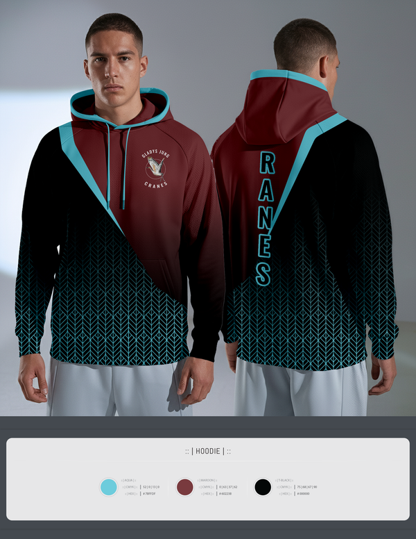 Hoodie, Cranes, Spirit Store, Teamtime, Team time, sublimation, custom sports apparel, team uniforms, spirit wear, spiritwear, sports uniforms, custom shirts, team store, custom team store, fundraiser sports, apparel fundraiser