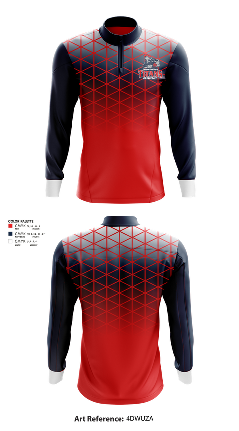 Quarter Zip Jacket, Tampa Bay Tech Titans Basketball, Men's Basketball, Teamtime, Team time, sublimation, custom sports apparel, team uniforms, spirit wear, spiritwear, sports uniforms, custom shirts, team store, custom team store, fundraiser sports, apparel fundraiser
