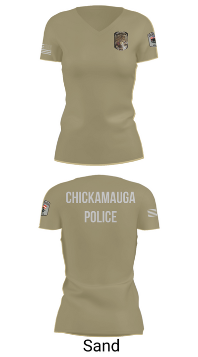 Chickamauga Police 51367773 Women's Short Sleeve V-neck Shirt - 84