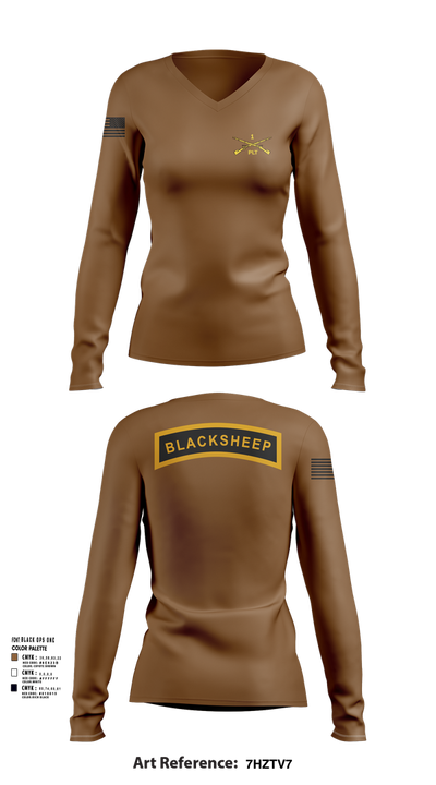 1st PLT B Co 1-173IN 18514147 Women's Long Sleeve V-neck Shirt - 22 (1)