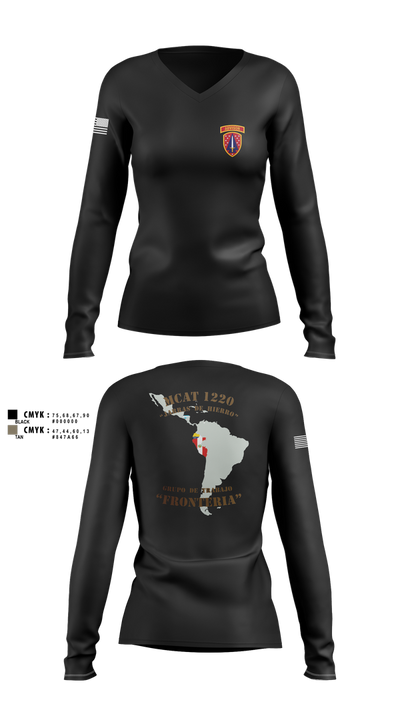 MCAT 1220 (DEPLOYMENT SHIRT) 37484556 Women's Long Sleeve V-neck Shirt - 2