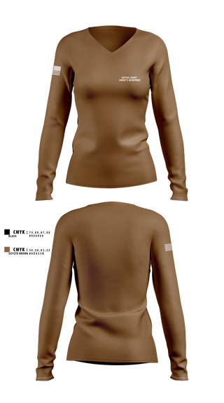 Womens Long Sleeve Vneck Shirt, Suffolk County Sheriff’s Department, , Teamtime, Team time, sublimation, custom sports apparel, team uniforms, spirit wear, spiritwear, sports uniforms, custom shirts, team store, custom team store, fundraiser sports, apparel fundraiser