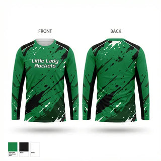 Long Sleeve Performance Shirt, Little Lady Rockets, Softball, Teamtime, Team time, sublimation, custom sports apparel, team uniforms, spirit wear, spiritwear, sports uniforms, custom shirts, team store, custom team store, fundraiser sports, apparel fundraiser