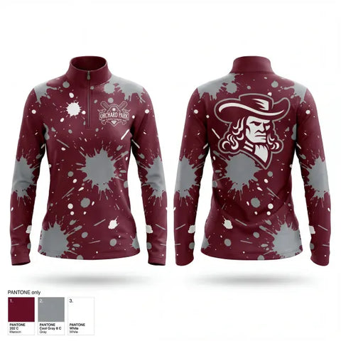 Quarter Zip Jacket, Orchard Park Quakers, Baseball, Teamtime, Team time, sublimation, custom sports apparel, team uniforms, spirit wear, spiritwear, sports uniforms, custom shirts, team store, custom team store, fundraiser sports, apparel fundraiser