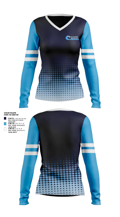 Gig Harbor Water Polo 50999799 Women's Long Sleeve V-neck Shirt - 2