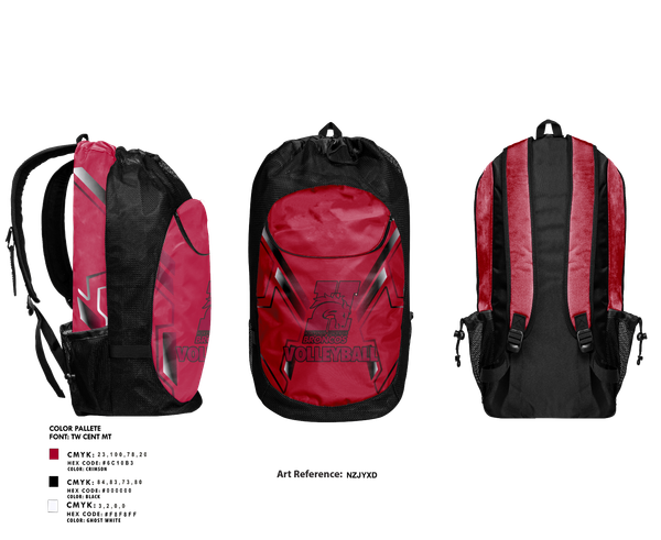 Gear Bag, Hastings College Broncos Volleyball, Women's Volleyball, Teamtime, Team time, sublimation, custom sports apparel, team uniforms, spirit wear, spiritwear, sports uniforms, custom shirts, team store, custom team store, fundraiser sports, apparel fundraiser