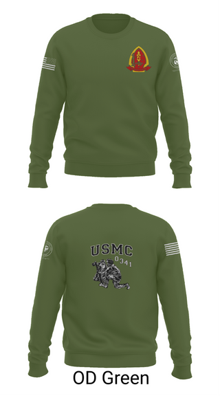 Crew Neck Sweatshirt, 1st Bn 2mar 2nd MarDiv, , Teamtime, Team time, sublimation, custom sports apparel, team uniforms, spirit wear, spiritwear, sports uniforms, custom shirts, team store, custom team store, fundraiser sports, apparel fundraiser