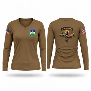 Womens Long Sleeve Vneck Shirt, B CO 3/172 1st PLT, Army, Teamtime, Team time, sublimation, custom sports apparel, team uniforms, spirit wear, spiritwear, sports uniforms, custom shirts, team store, custom team store, fundraiser sports, apparel fundraiser