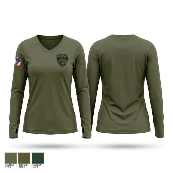 Womens Long Sleeve Vneck Shirt, OPSO SRT, Police, Teamtime, Team time, sublimation, custom sports apparel, team uniforms, spirit wear, spiritwear, sports uniforms, custom shirts, team store, custom team store, fundraiser sports, apparel fundraiser