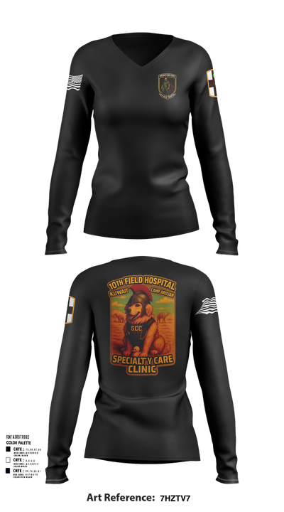 SCC 10th Field Hospital 86139824 Women's Long Sleeve V-neck Shirt - 101