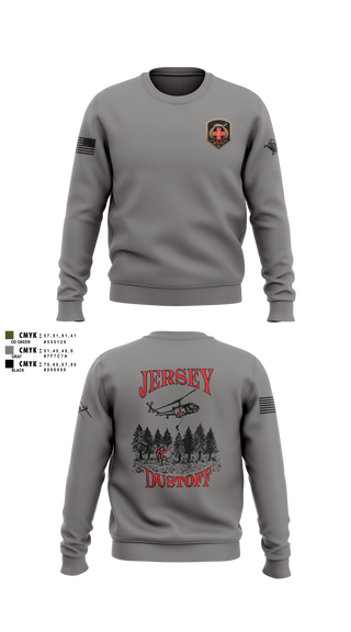 Crew Neck Sweatshirt, 1-171 MEDEVAC Dustoff, National Guard, Teamtime, Team time, sublimation, custom sports apparel, team uniforms, spirit wear, spiritwear, sports uniforms, custom shirts, team store, custom team store, fundraiser sports, apparel fundraiser