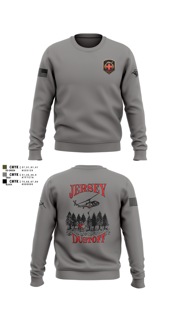Crew Neck Sweatshirt, 1-171 MEDEVAC Dustoff, National Guard, Teamtime, Team time, sublimation, custom sports apparel, team uniforms, spirit wear, spiritwear, sports uniforms, custom shirts, team store, custom team store, fundraiser sports, apparel fundraiser
