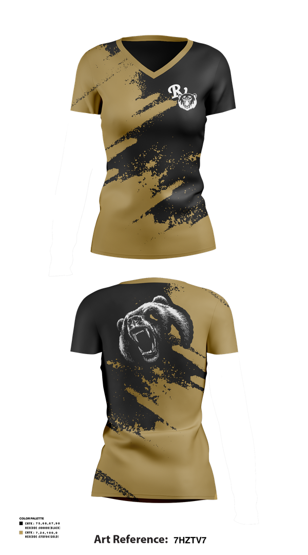 Womens Short Sleeve Vneck Shirt, River View Black Bears, Swimming, Teamtime, Team time, sublimation, custom sports apparel, team uniforms, spirit wear, spiritwear, sports uniforms, custom shirts, team store, custom team store, fundraiser sports, apparel fundraiser