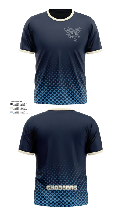 Ansonia Chargers 21456880 Short Sleeve Performance Shirt - 2