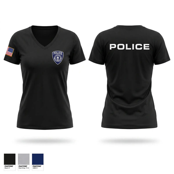 Womens Short Sleeve Vneck Shirt, GWDPD, Police, Teamtime, Team time, sublimation, custom sports apparel, team uniforms, spirit wear, spiritwear, sports uniforms, custom shirts, team store, custom team store, fundraiser sports, apparel fundraiser