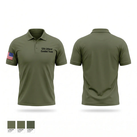 Short Sleeve Performance Polo, 12th Littoral Combat Team, Marines, Teamtime, Team time, sublimation, custom sports apparel, team uniforms, spirit wear, spiritwear, sports uniforms, custom shirts, team store, custom team store, fundraiser sports, apparel fundraiser