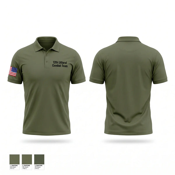 Short Sleeve Performance Polo, 12th Littoral Combat Team, Marines, Teamtime, Team time, sublimation, custom sports apparel, team uniforms, spirit wear, spiritwear, sports uniforms, custom shirts, team store, custom team store, fundraiser sports, apparel fundraiser