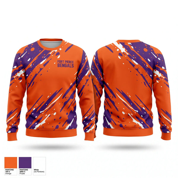 Crew Neck Sweatshirt, Fort Pierce Bengals, , Teamtime, Team time, sublimation, custom sports apparel, team uniforms, spirit wear, spiritwear, sports uniforms, custom shirts, team store, custom team store, fundraiser sports, apparel fundraiser
