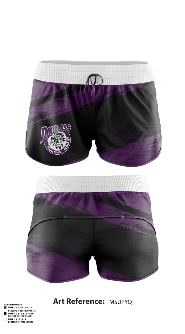 Womens Shorts, Douglass Fighting Indians Cheer, Cheer, Teamtime, Team time, sublimation, custom sports apparel, team uniforms, spirit wear, spiritwear, sports uniforms, custom shirts, team store, custom team store, fundraiser sports, apparel fundraiser