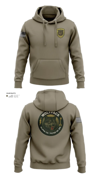 Hoodie, Alpha Company, 742nd MI BN, , Teamtime, Team time, sublimation, custom sports apparel, team uniforms, spirit wear, spiritwear, sports uniforms, custom shirts, team store, custom team store, fundraiser sports, apparel fundraiser