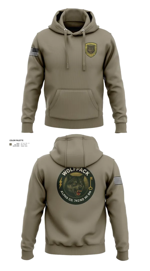 Hoodie, Alpha Company, 742nd MI BN, , Teamtime, Team time, sublimation, custom sports apparel, team uniforms, spirit wear, spiritwear, sports uniforms, custom shirts, team store, custom team store, fundraiser sports, apparel fundraiser