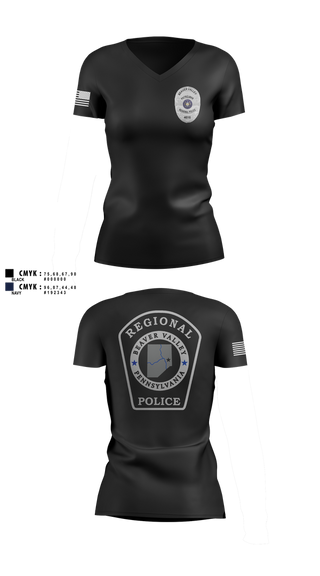 Womens Short Sleeve Vneck Shirt, Beaver Valley Regional Police Department, Police, Teamtime, Team time, sublimation, custom sports apparel, team uniforms, spirit wear, spiritwear, sports uniforms, custom shirts, team store, custom team store, fundraiser sports, apparel fundraiser