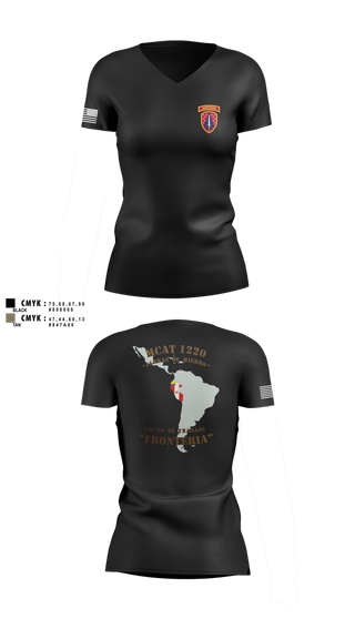 Womens Short Sleeve Vneck Shirt, , Army, Teamtime, Team time, sublimation, custom sports apparel, team uniforms, spirit wear, spiritwear, sports uniforms, custom shirts, team store, custom team store, fundraiser sports, apparel fundraiser