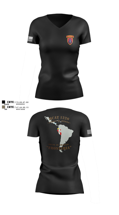 MCAT 1220 (DEPLOYMENT SHIRT) 37484556 Women's Short Sleeve V-neck Shirt - 2