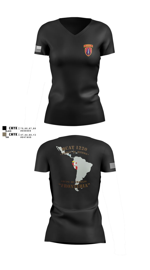 Womens Short Sleeve Vneck Shirt, , Army, Teamtime, Team time, sublimation, custom sports apparel, team uniforms, spirit wear, spiritwear, sports uniforms, custom shirts, team store, custom team store, fundraiser sports, apparel fundraiser
