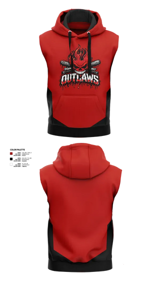 Sleeveless Hoodie, DownEast Outlaws, Baseball, Teamtime, Team time, sublimation, custom sports apparel, team uniforms, spirit wear, spiritwear, sports uniforms, custom shirts, team store, custom team store, fundraiser sports, apparel fundraiser