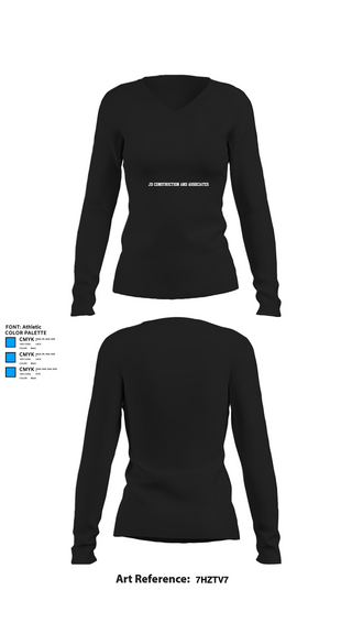 Womens Long Sleeve Vneck Shirt, JD Construction and Associates, , Teamtime, Team time, sublimation, custom sports apparel, team uniforms, spirit wear, spiritwear, sports uniforms, custom shirts, team store, custom team store, fundraiser sports, apparel fundraiser